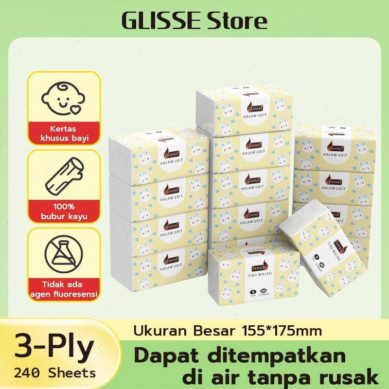 [Bagus]Glisse Tissue Facial Tissue 240 Helai 3 Ply Pengiriman Karton Gratis Bisa COD