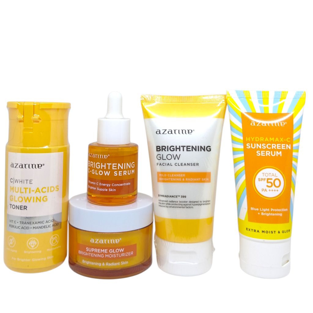 Paket Skincare Azarine - Mencerahkan - Melembabkan - Meratakan Warna Kulit - Anti Berjerawat