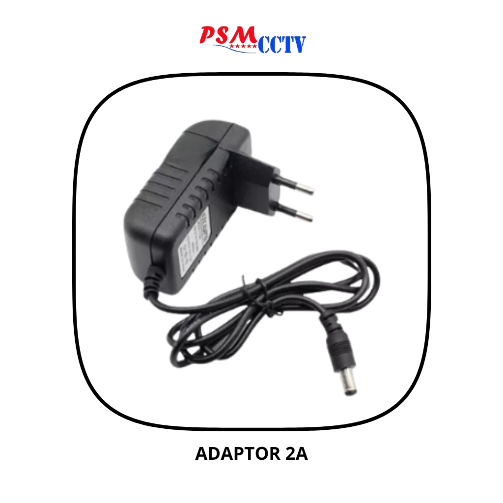 Adaptor DC 12V 2A - Output DC 12V 2A, Polarity Dalam + Luar -, Jack DC 5.5x2.5mm