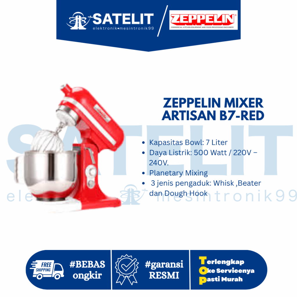 Zeppelin Artisan B7 Mixer 7 Liter - Mixer Stand Serbaguna Kuat