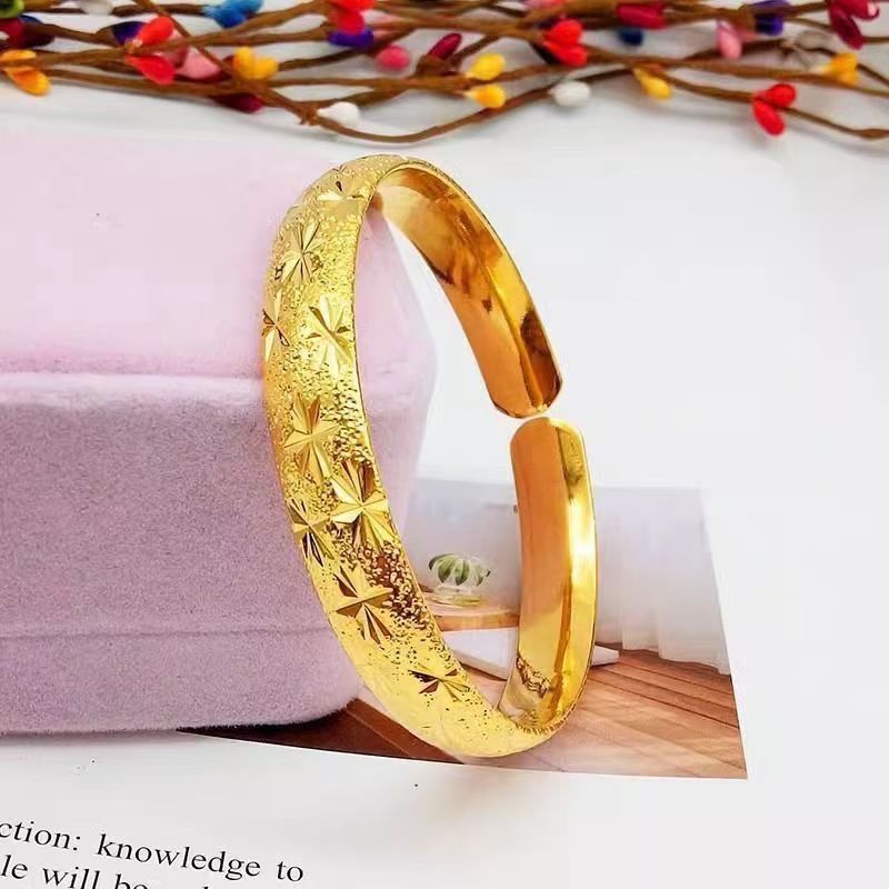 Gelang emas wanita gelang emas berbentuk bintang berkilauan gelang manik-manik berlapis emas gelang 