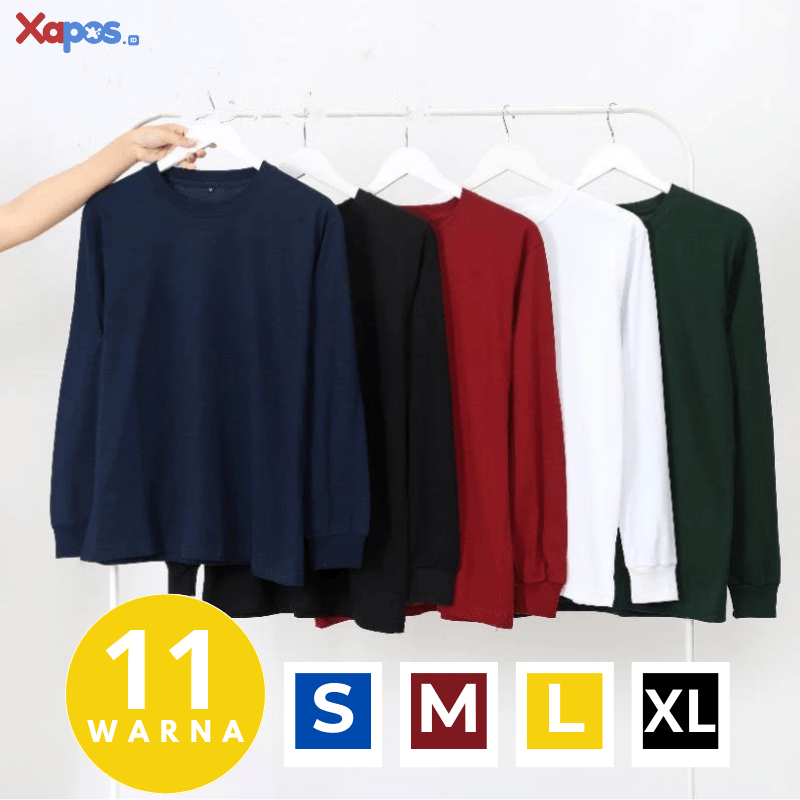 Kaos Pria Polos Lengan Panjang / Kaos Lengan Panjang / Kaos Panjang / Kaos Pria Panjang