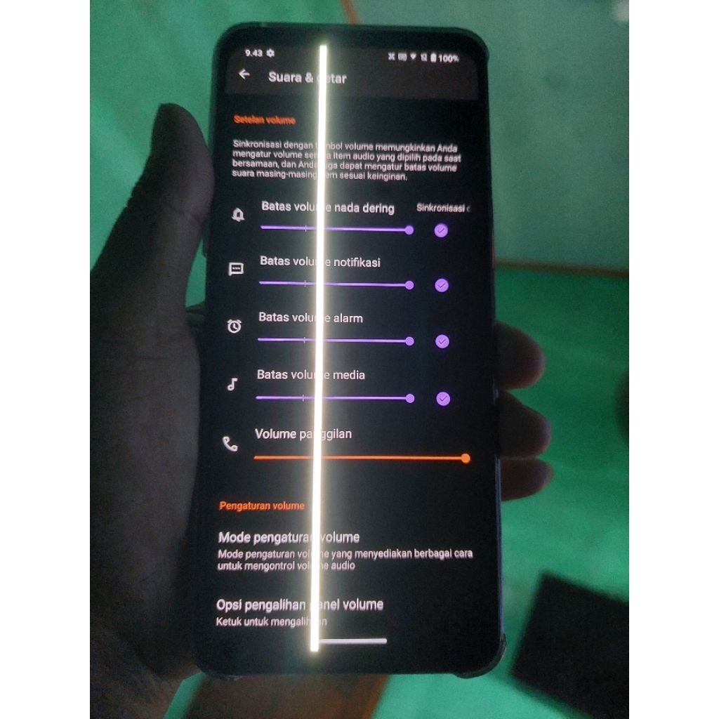 lcd Asus rog phone 5  minus garis putih