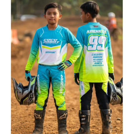 Jersey Set Anak Dezar Original Set Baju dan Celana Balap Trail Trabas FREE CUSTOM (NON COD)