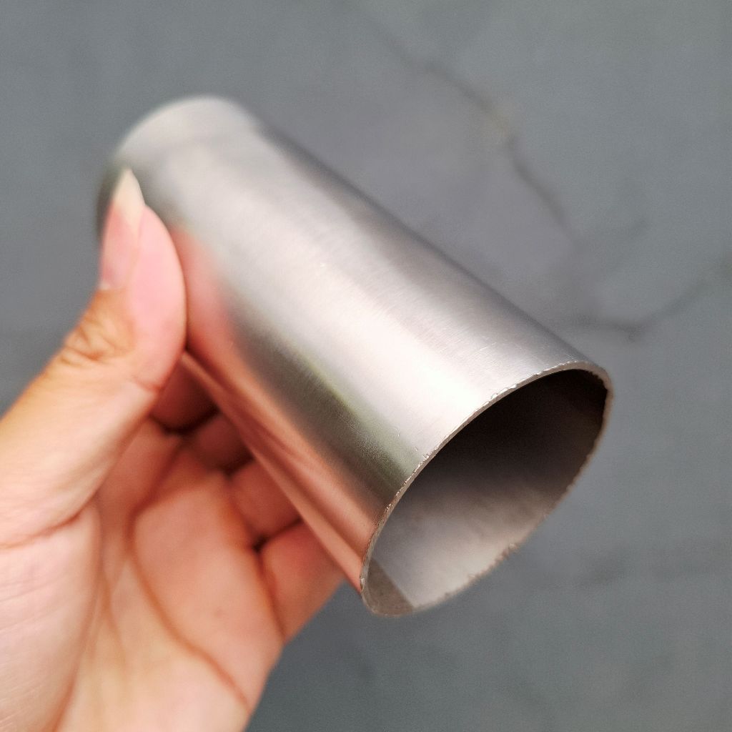 Pipa Stainless 201 untuk Knalpot mobil bensin ukuran 2 inch panjang 10 cm tebal 1,2 mm pipa stainles