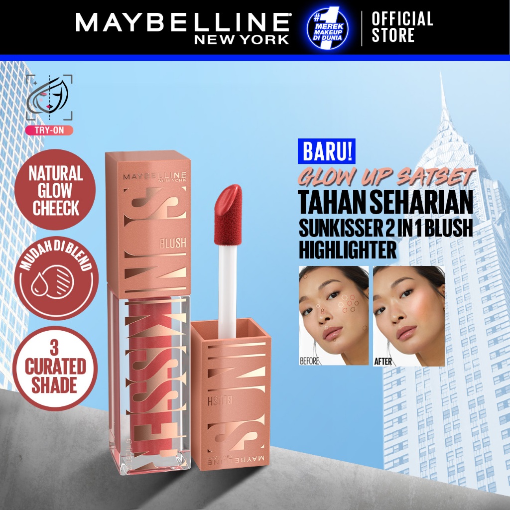 MAYBELLINE OFFICIAL Sunkisser Liquid Blush 5.4mL Instant Fresh Cheeks Glow Matte Cream Blush Liquid 