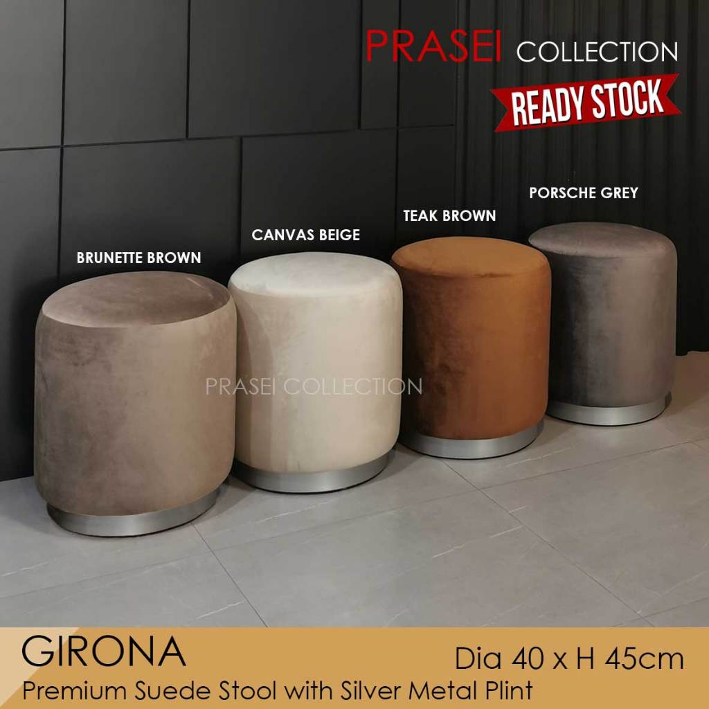 GIRONA - Kursi Rias Bulat Beludru Mewah Empuk Uk.Diameter 40 cm Sofa Stool Kursi Cafe