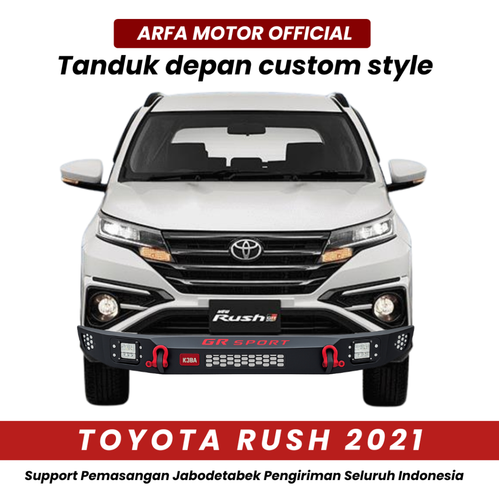 TANDUK DEPAN ALL NEW 2021 RUSH CUSTOM TOWING PENGAMAN PELINDUNG BEMPER ANTI KARAT