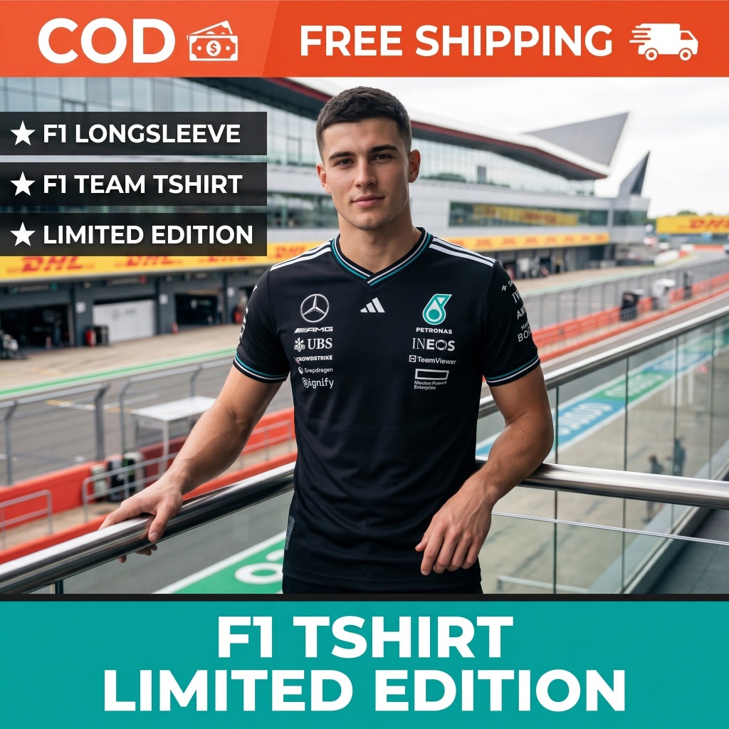 Tshirt Mercedes F1 Hitam 2025 Driver Shirt Formula 1