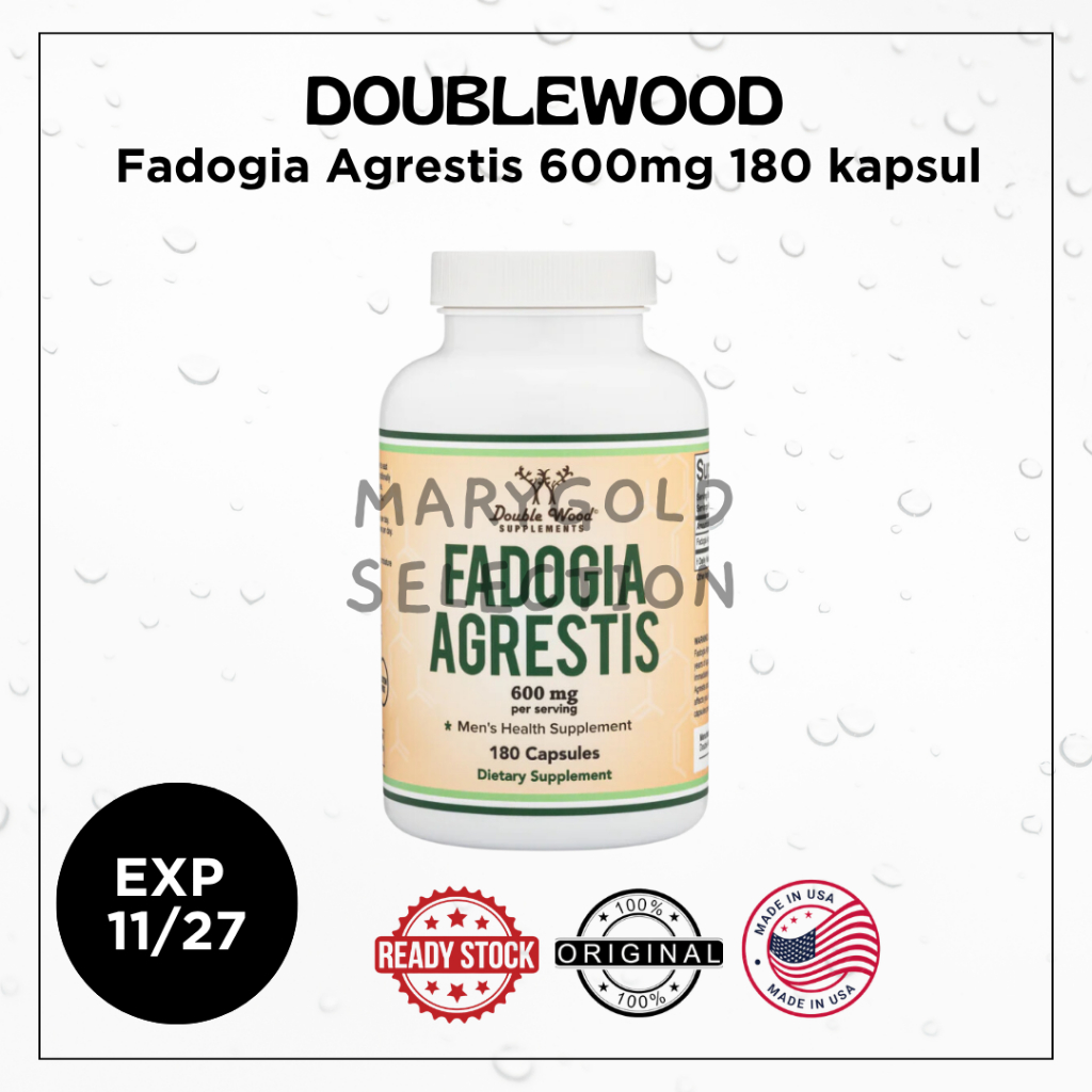 Double Wood Fadogia Agrestis 600 mg isi 180 kapsul suplemen kesehatan pria hormon fitnes athletic pe