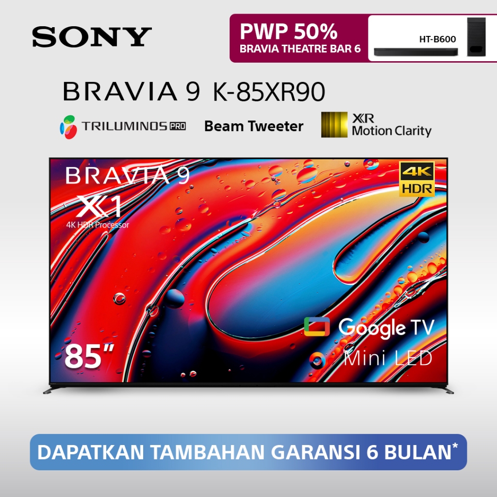 Sony | BRAVIA 9 85 Inch TV | Mini LED | 4K Ultra HD | HDR | Smart TV (Google TV) | 2024 Model | K-85
