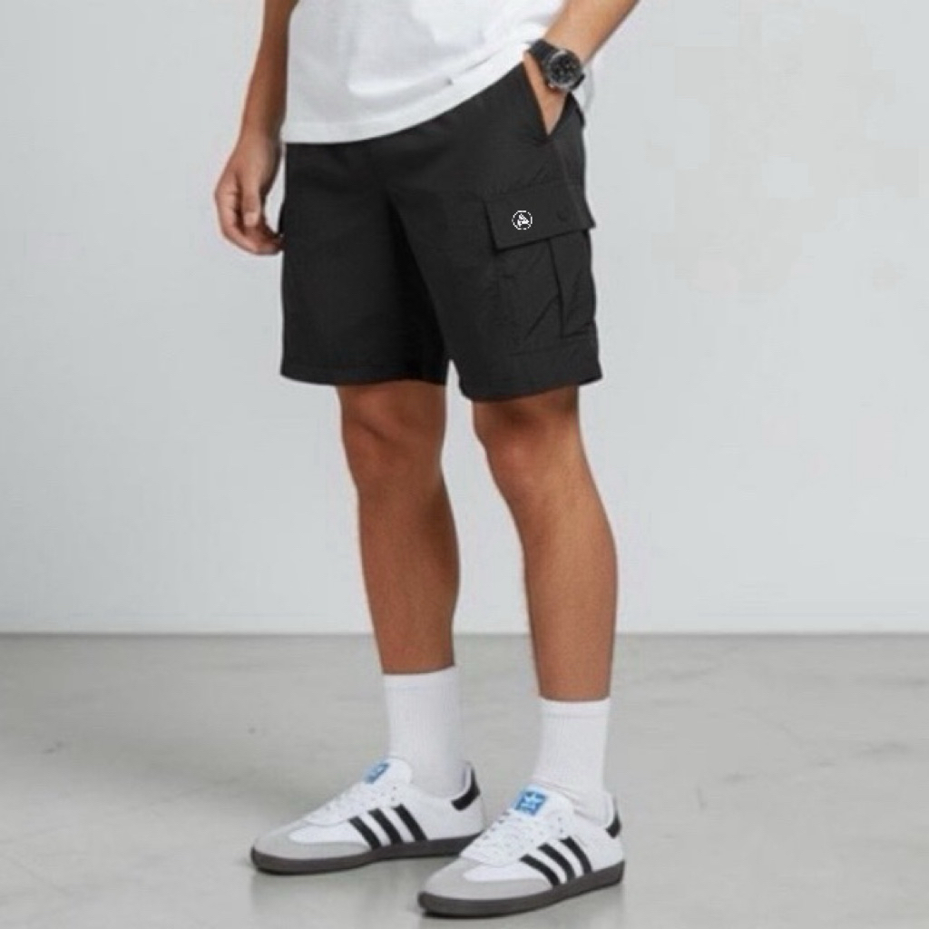 AHS - Celana Pendek Cargo Crinkle Pria Wanita Kasual Short Pants Unisex Sport Naik Gunung Hiking San