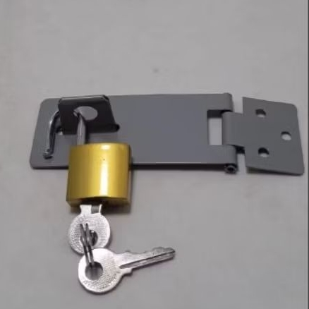 Paket Gembok dan Cantolan/Paket Cantolan Grendel Gembok Pintu 25mm / Overpal Gembok Kuning Kunci Min