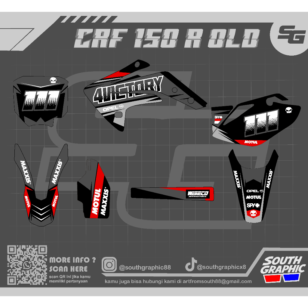 decal motor crf 150 r old/lama 4p