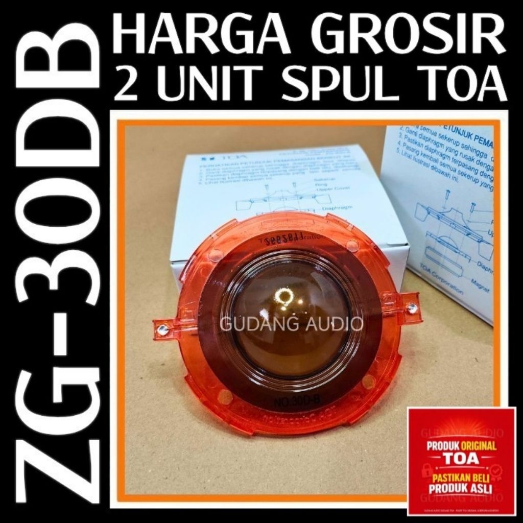 2 UNIT SPUL MEMBRAN TOA ZG-30DB SPUL CORONG SPEAKER TOA ZG 30 50 WATT
