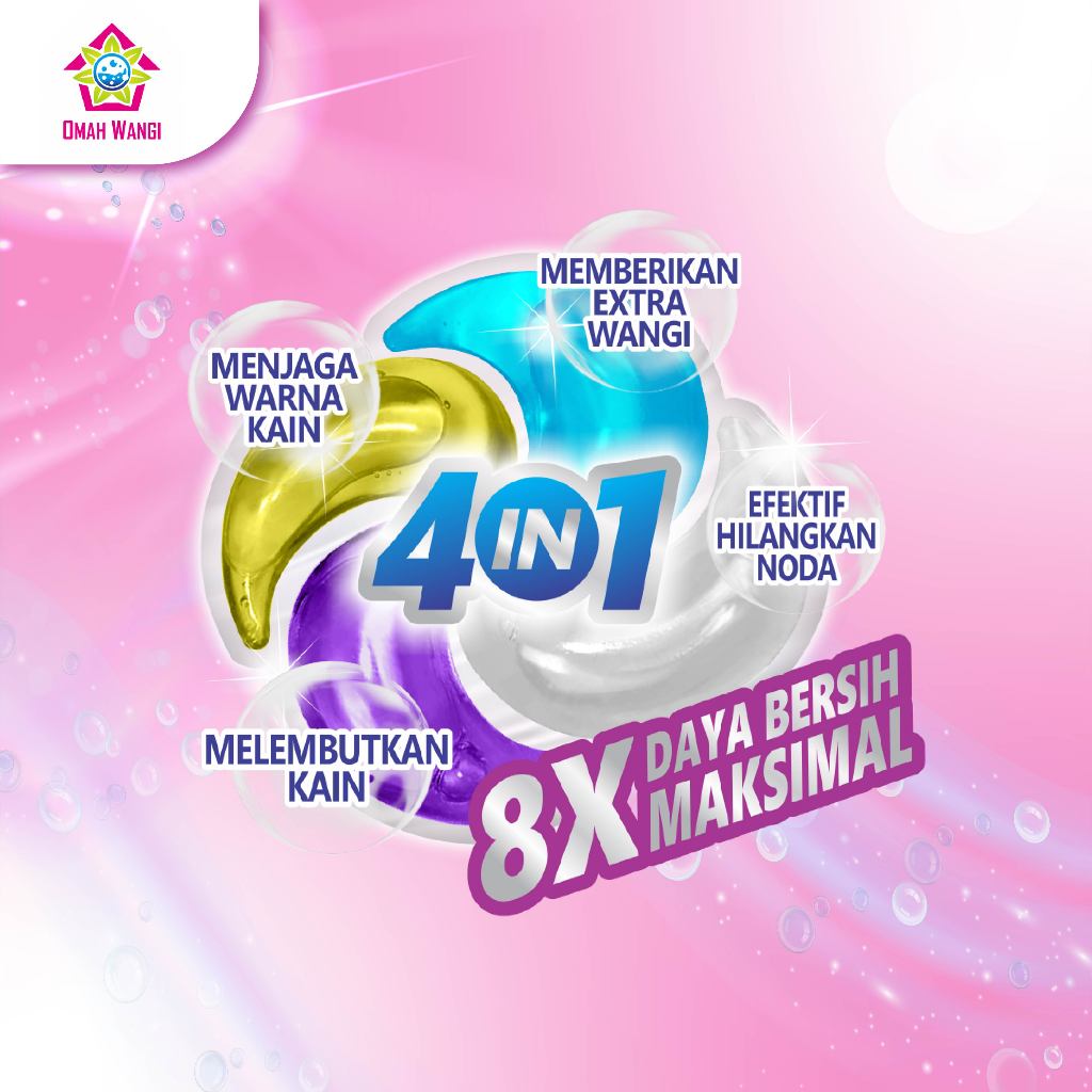 Deterjen Kapsul Omah Wangi Laundry Pods isi 30 Sabun Cuci Praktis Anti Noda Membandel dan Wangi Taha