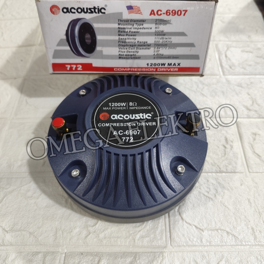 Driver Tweeter Acoustic PA 772 AC-6907 AC 6907 1200watt