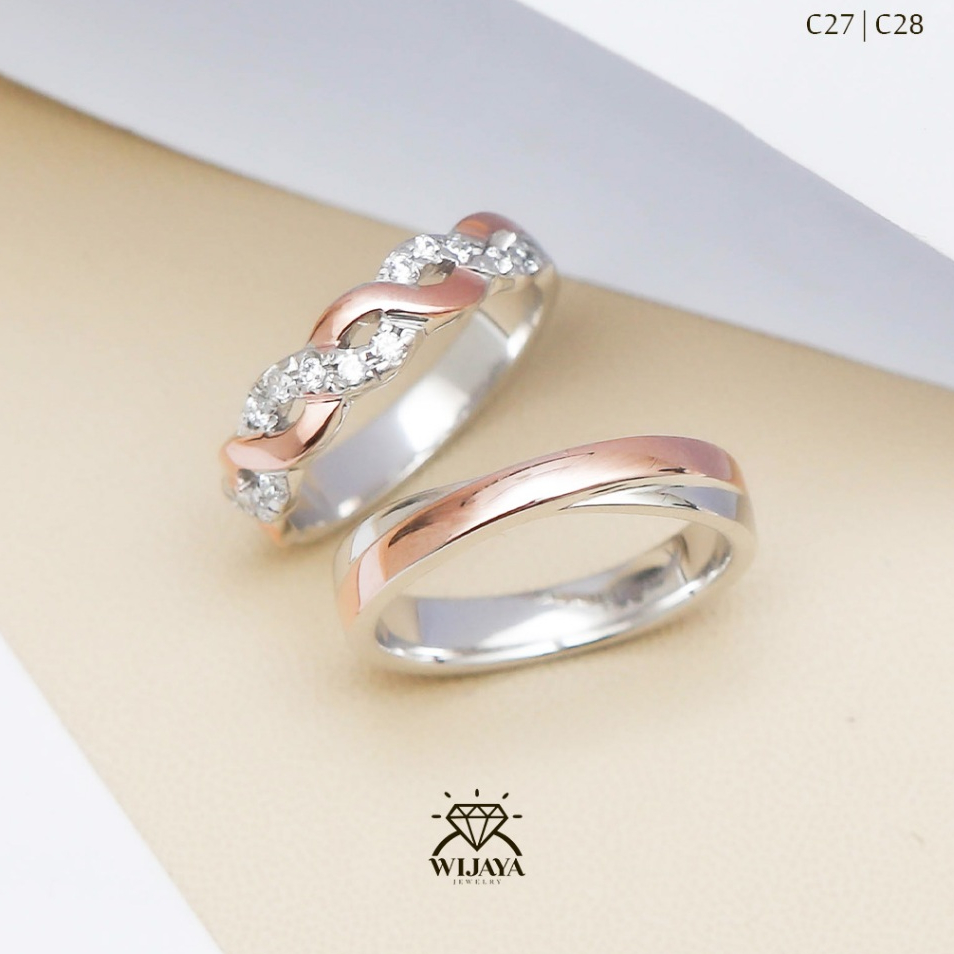 Cincin Lamaran Kawin Emas Kuning Emas Putih Paladium Platinum Perak Free Ukir Nama dan Ringbox