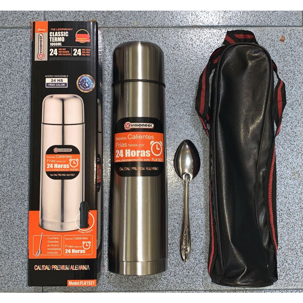 AK (C4071) Termos VACUUM flask silver 1000ml Air Panas Dingin Botol Termos Barista Kopi 1 Liter