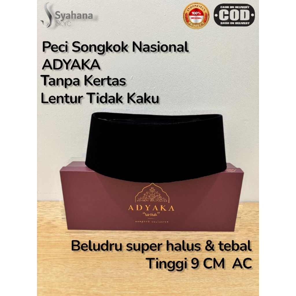 Peci Songkok Nasional ADYAKA AGMATEX AC Tinggi 9 CM Kopiah