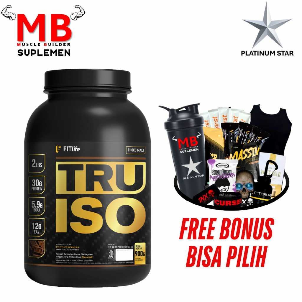 TRUISO Fitlife 2 lbs Whey Protein Isolate TRU ISO 2lbs 2lb 5 12 lb WPro True TrueIso TrueIsolate Mas