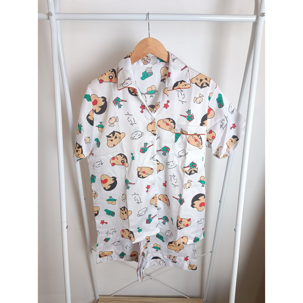 Ready Stock BKK Setelan piyama shinchan || set piyama shinchan bkk langsung kirim