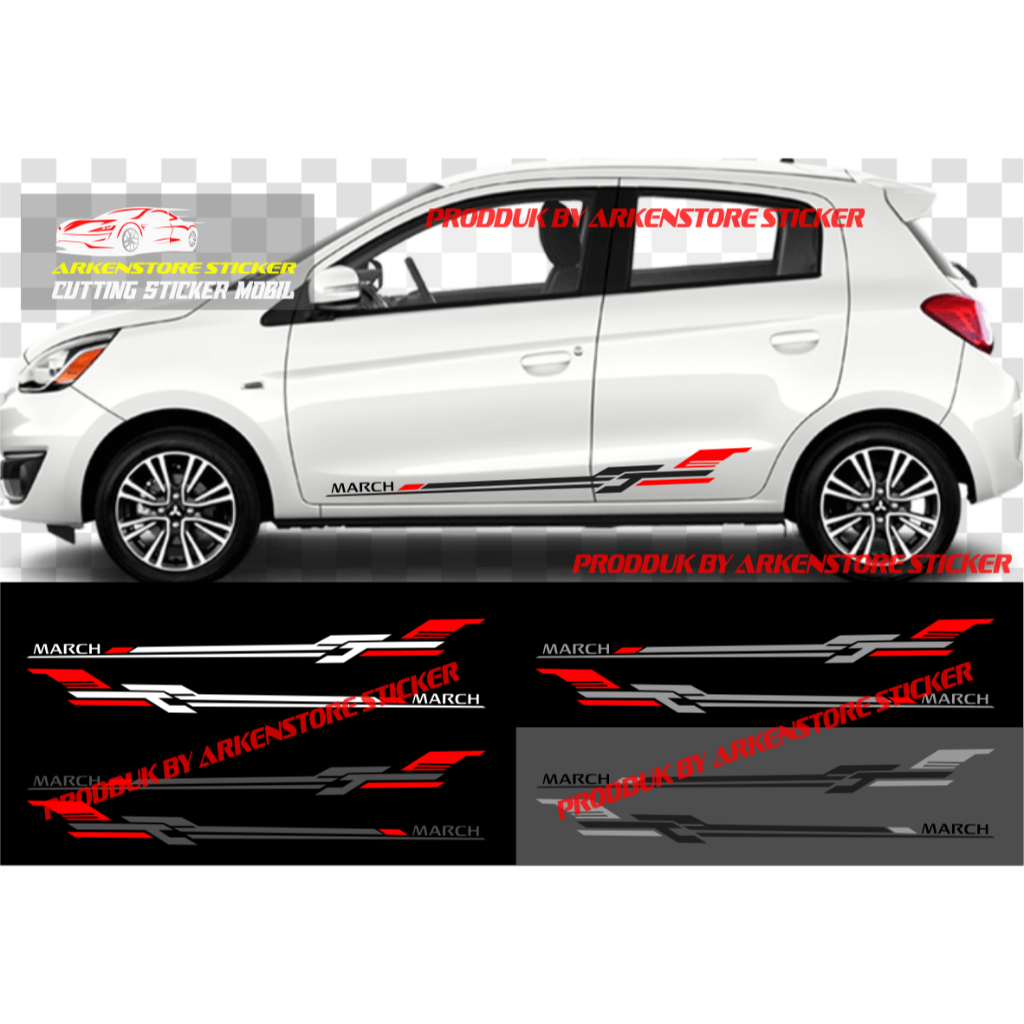 Stiker mobil march sticker cutting stiker list sporty mobil nissan march