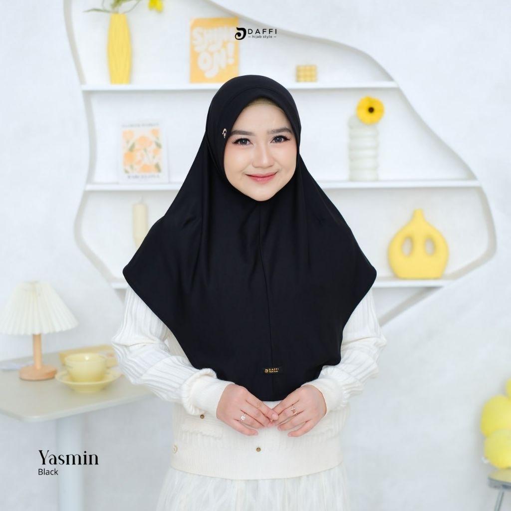 Daffi Hijab - Bergo Yasmin Series Bahan Jersey Xable Premium Pad Antem Anti Tembem Model Cutting Ova