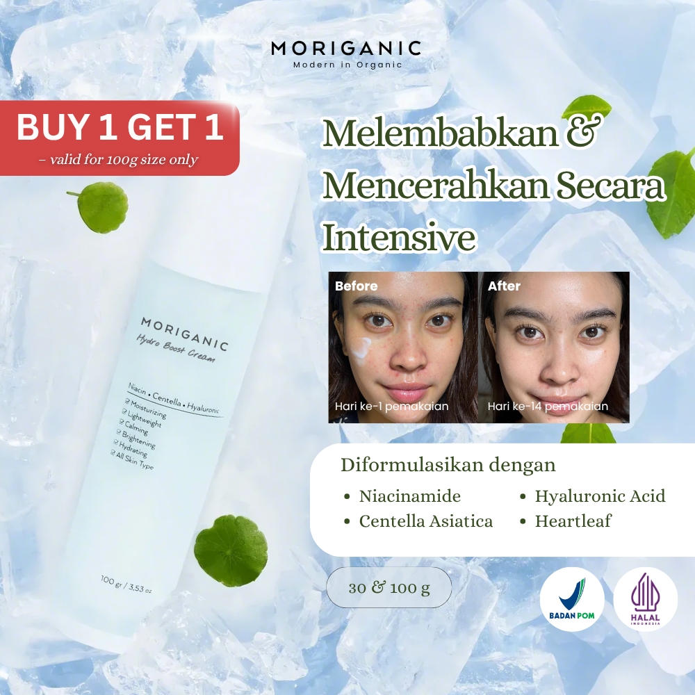 MORIGANIC Hydro Boost Cream Moisturizer - Niacinamide, Centela Asiatica, Heartleaf and Hyaluronic Ac