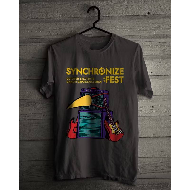 Kaos Distro Premium Synchronize Fest Abu Tua Sampai Size Jumbo Keren Nyaman dipakai