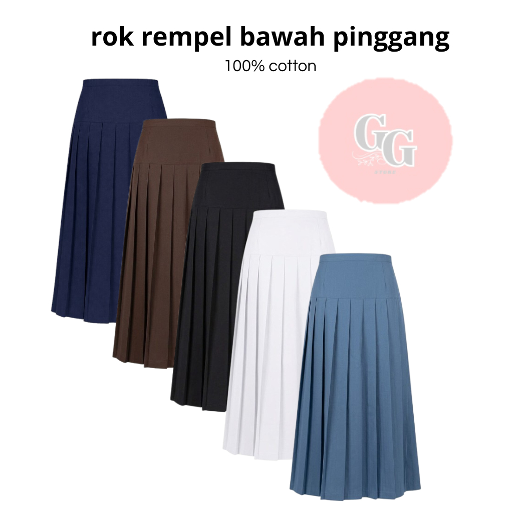 Seragam SMA Rok Panjang Rempel Bawah Pinggang Abu - Seragam Sekolah - Rok Rempel - Rok SMA