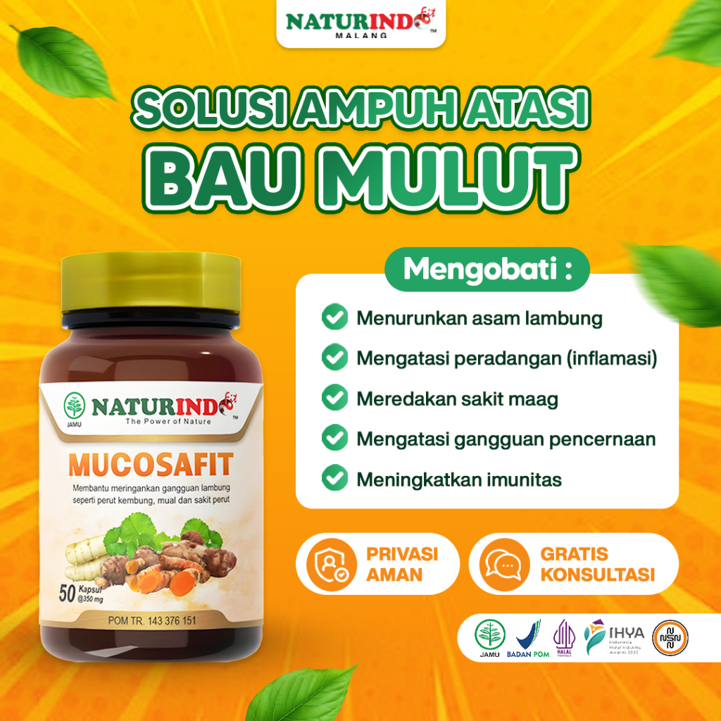 Obat Penghilang Bau Mulut Obat Bau Mulut & Lidah Obat Bau Mulut Menahun Mucosafit Herbal Naturindo