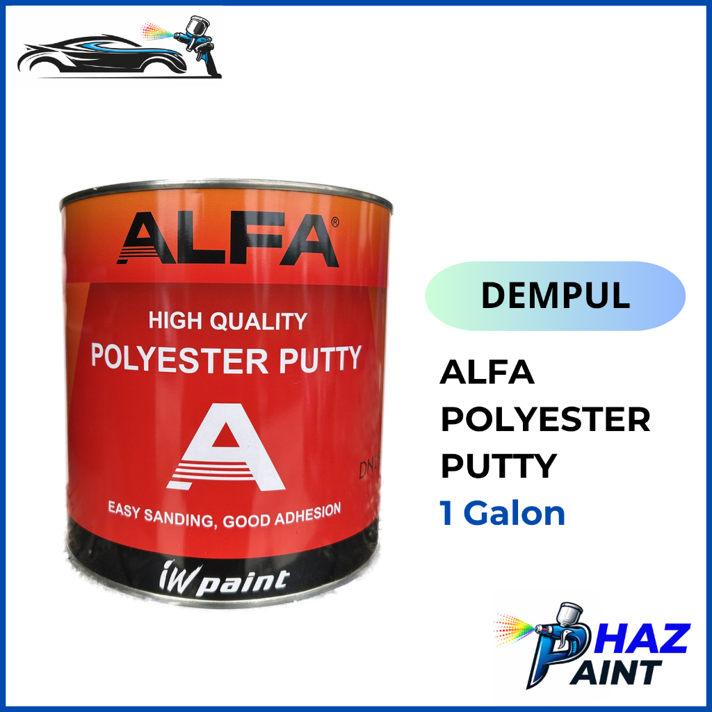 DEMPUL ALFA Galon Hijau | Dempul ijo alfa merah alpa | Polyester Putty IW Paint 2 komponen hardener 
