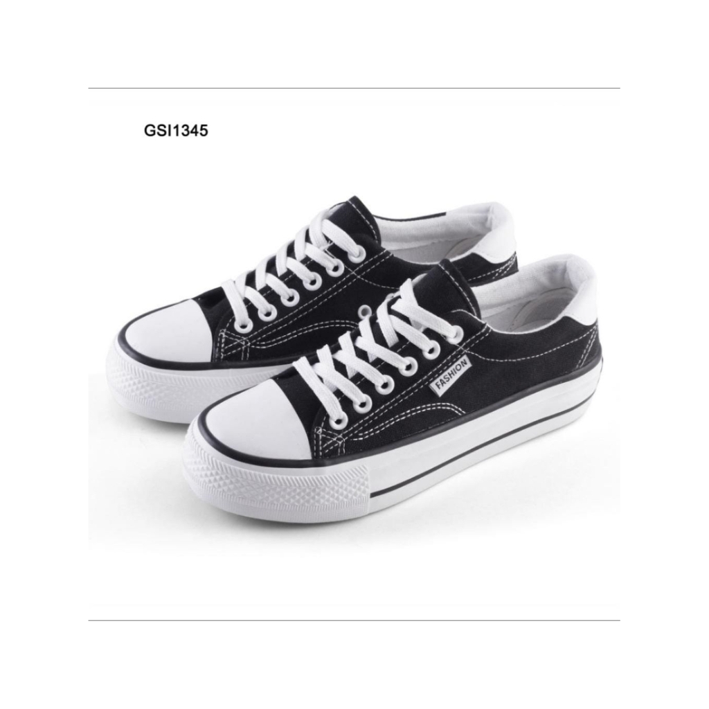 Sepatu Wanita Sneakers Sekolah Kanvas Tebal Import GSI1345