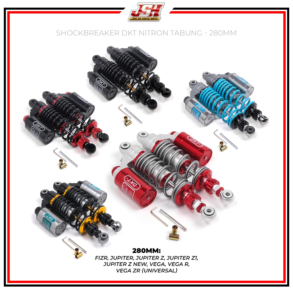 Shockbreaker Shock Belakang Tabung DKT Nitron Bebek Matic 280mm 320mm 340mm Jupiter Z Z1 Vega ZR New