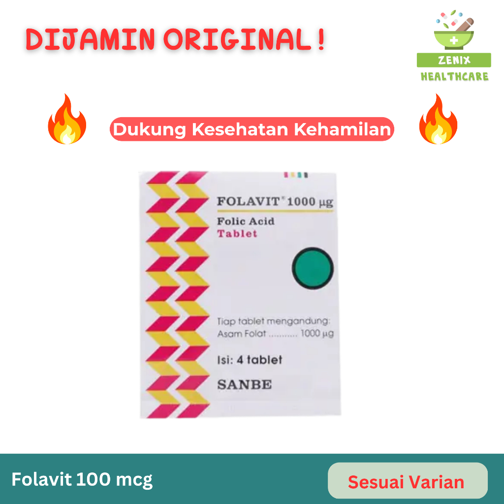 Folavit 1000 Microgram - Vitamin ibu hamil dan promil