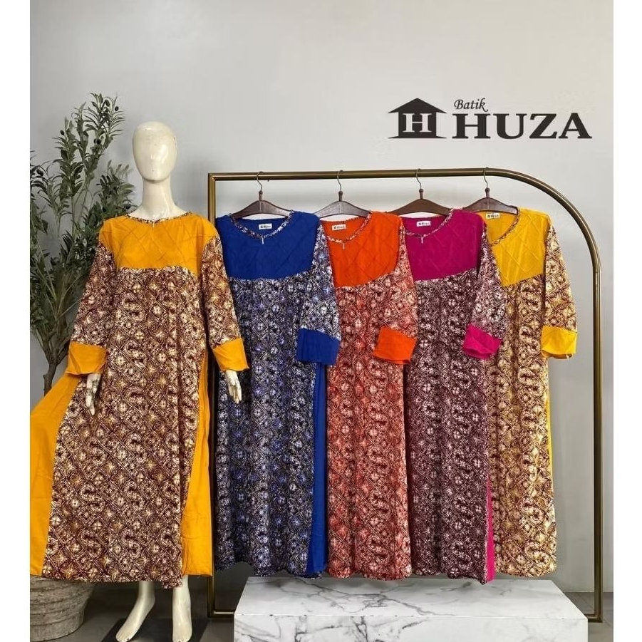 (LD 120 CM) Daster Huza Batik Pekalongan ll S Preety Jumbo Resleting