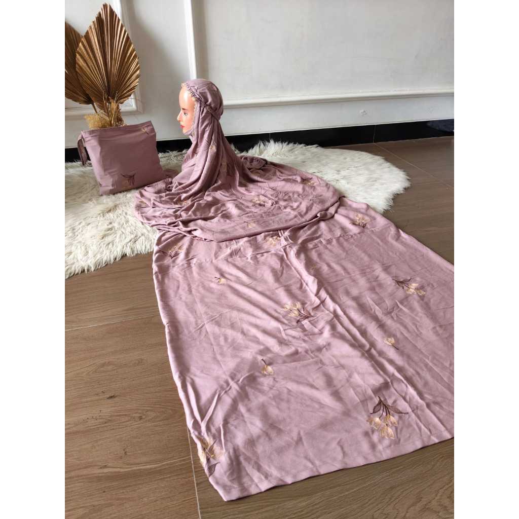 Mukena RAYON TWILL Bordir TULIP