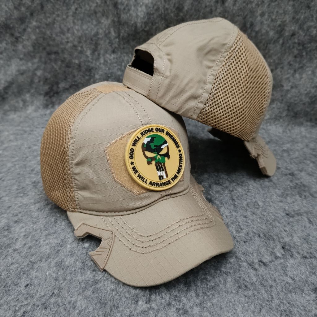 Topi Tactical Coak Cream Punisher Patch 3D / Topi Tactical Punisher / Topi Coak Punisher