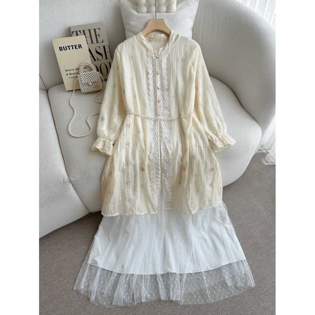 CANDY LADY Vinala Lace Dotty Maxi / Gamis Lebaran Wanita Terbaru Dress bestseller