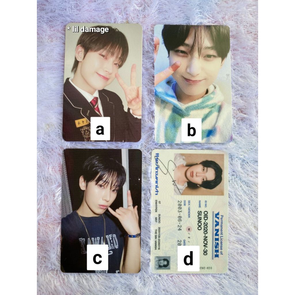 [official] pc photocard sunoo enhypen memories 2021 seragam dicon yzy r4 db paddle pop id card the s
