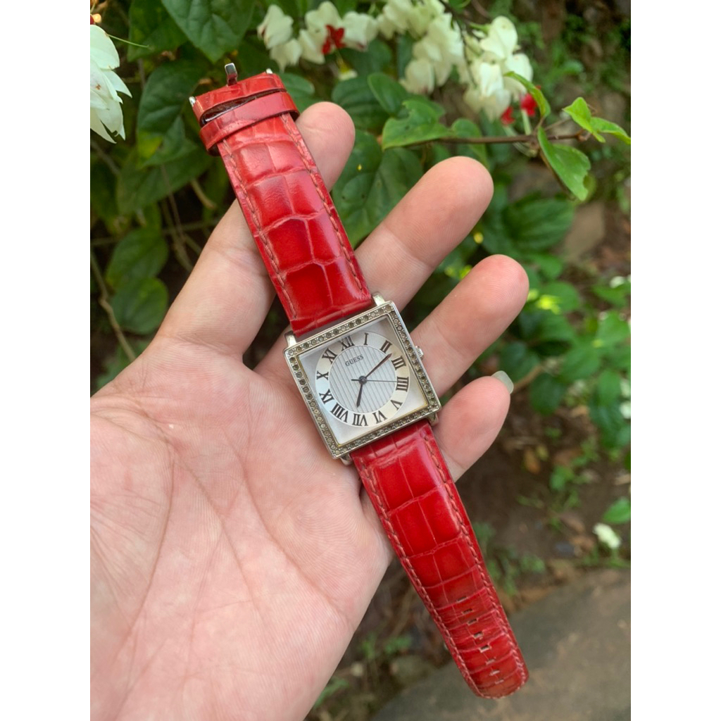 Guess original strap leather red