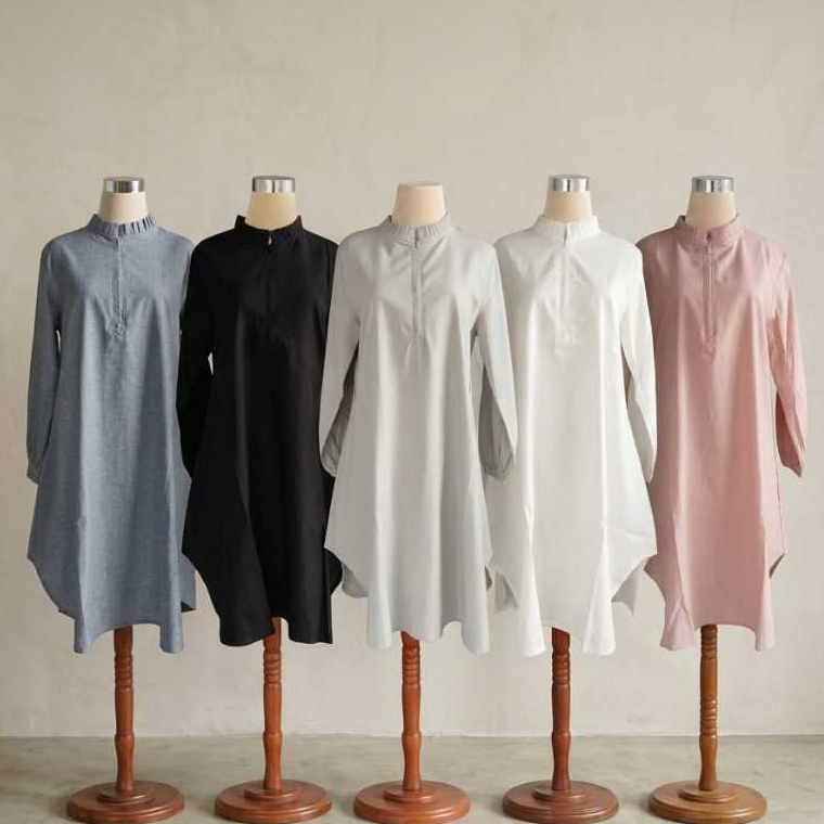 Tunik A1 Premium Nahla Busana, atasan lengan panjang berbahan katun oxford