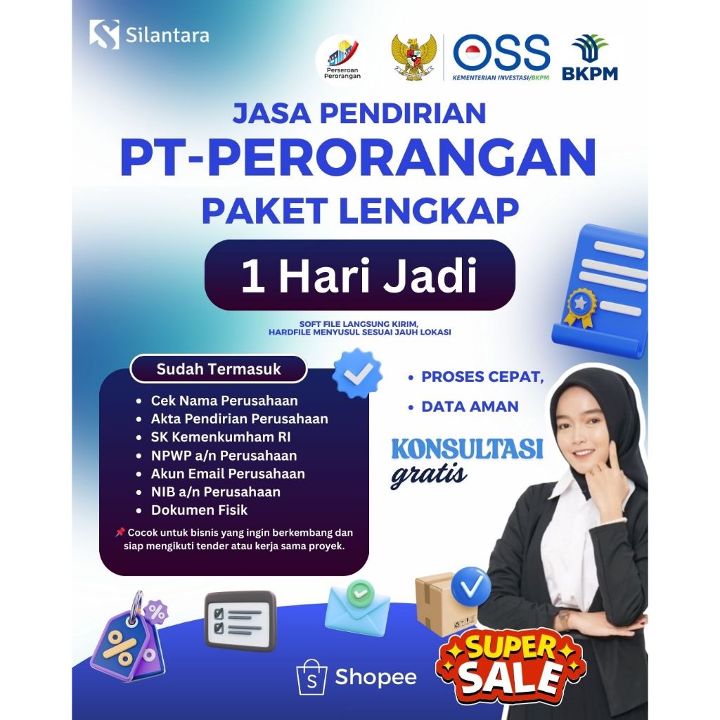 [PROMO] Jasa Buat PT Perorangan Resmi Terdaftar SK Mentri, dan Perpajakan