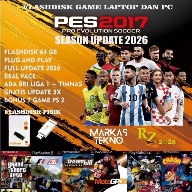 FLASHDISK PES 2017 UPDATE 2026 UNTUK LAPTOP PC TEMA GEMBOX PATCH - GAME PC