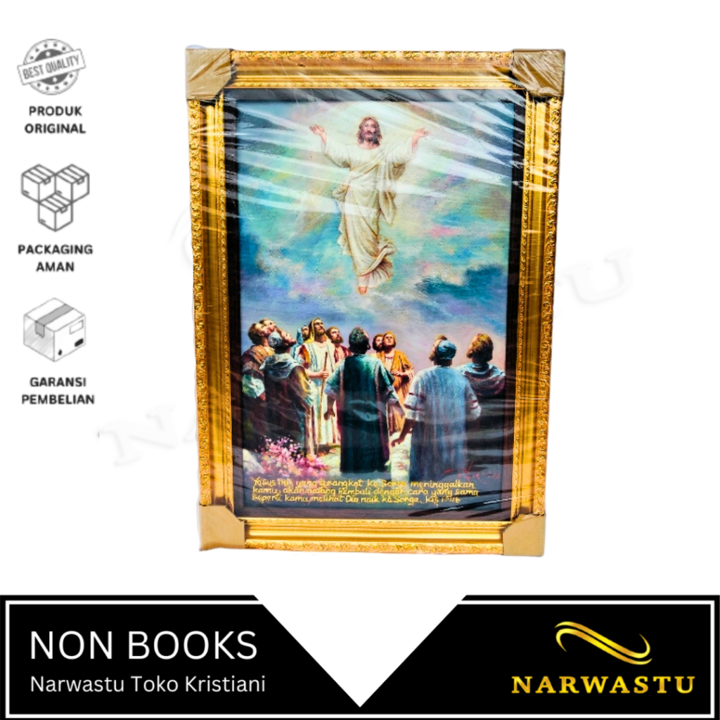NARWASTU - Hiasan Dinding Kanvas Yesus Naik Ke Surga - PLG0042