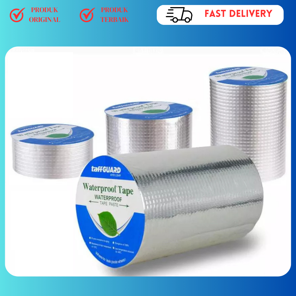 Lakban Anti Bocor Aluminium Foil Waterproof Butyl Rubber Roof Tape Lakban Atap Foil Tambal Bocor
