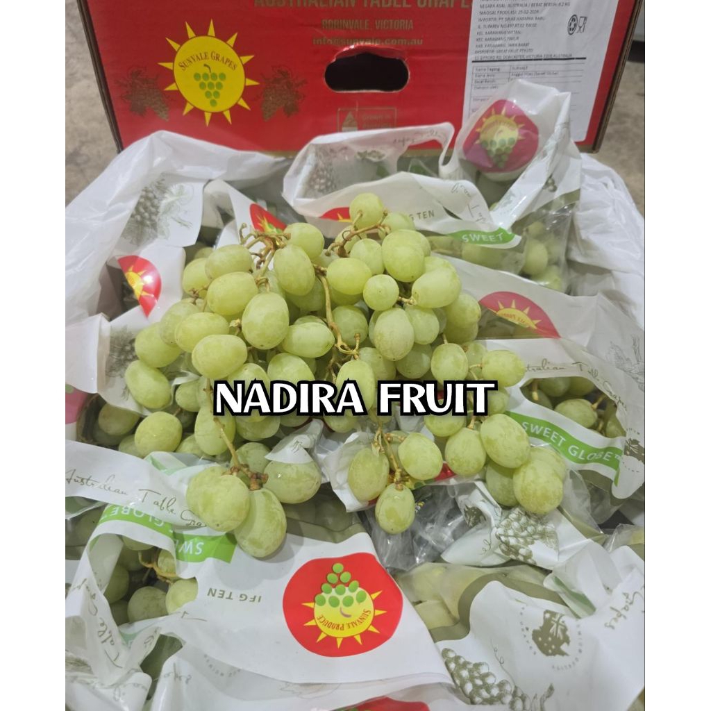 BUAH ANGGUR HIJAU AUSSIE / SWEET GLOBE NON BIJI 500gr