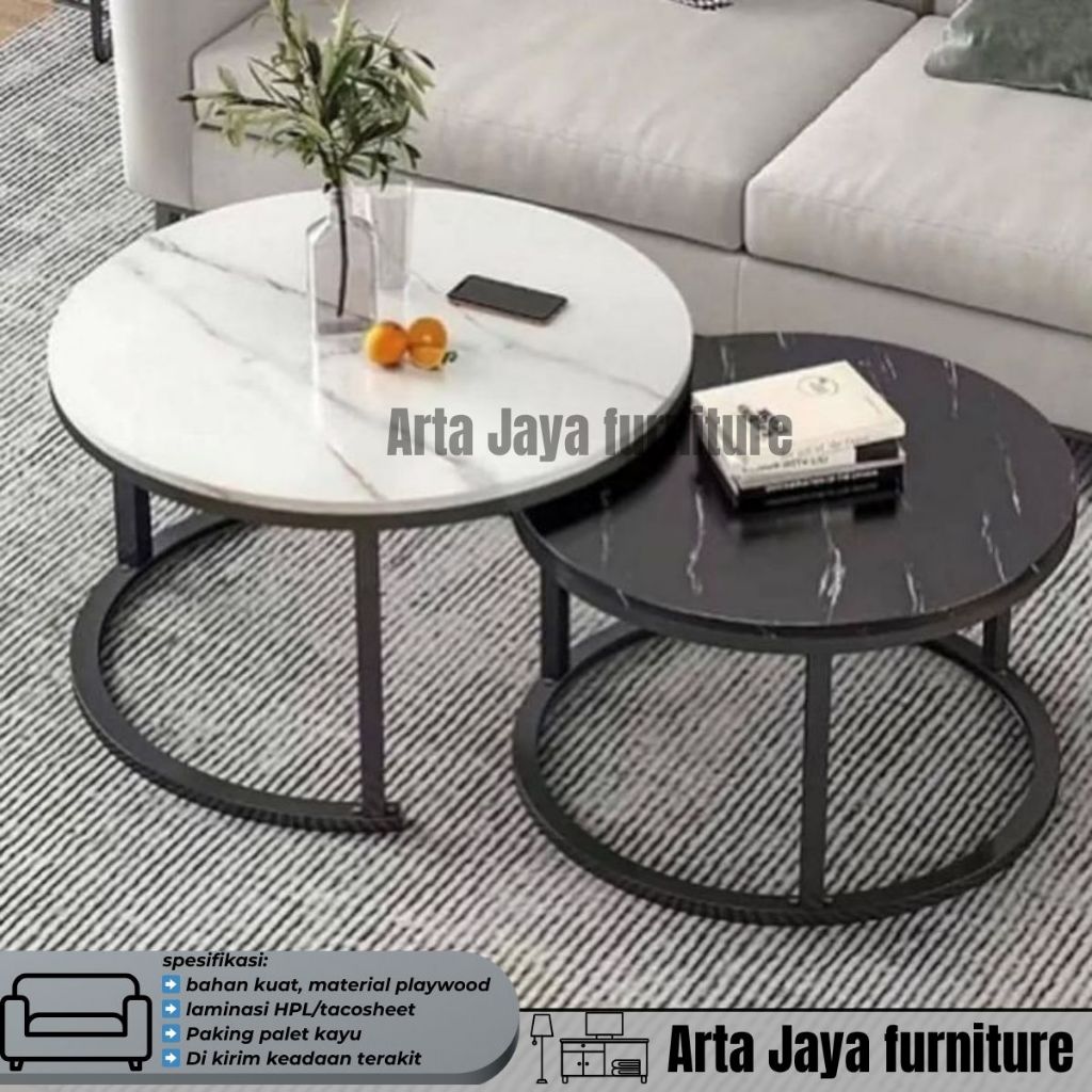 Meja Bulat Besi Tahan Panas Ruang Meja Kopi Ruang Tamu Minimalis Meja Kopi Bulat Meja Kopi Besi Meja