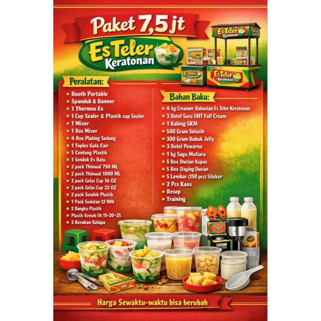 Paket usaha kemitraan Es Teler Durian Keratonan